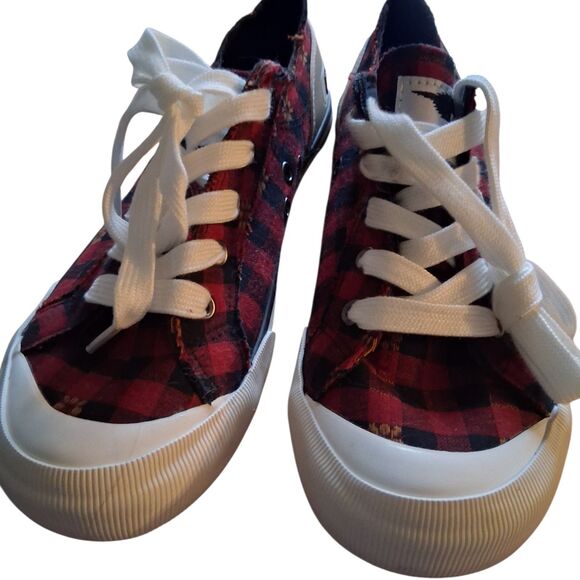 New Rocket Dog Jazzin Plaid Black & Red Women's Sneakers Size 8.5 Retro Style - Picture 2 of 8